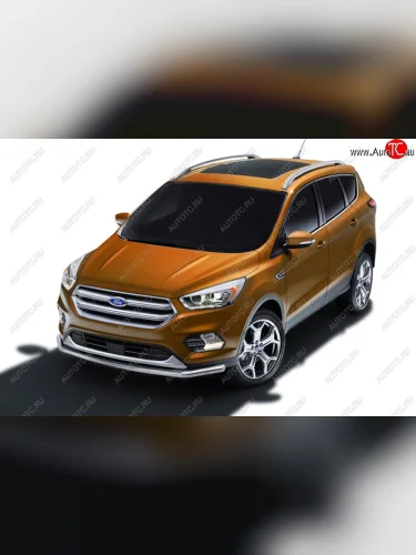 Защита заднего бампера Slitkoff (d57) (Нержавейка) Ford Kuga 2 рестайлинг (2016-2019)