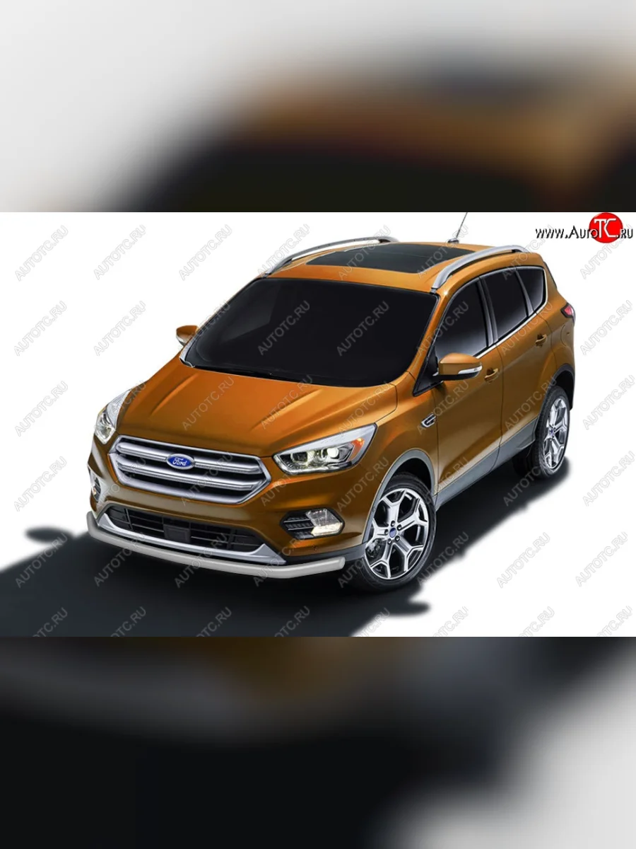 Защита заднего бампера Slitkoff (d57)  Ford Kuga (2016-2019) 2 (Сталь с полимерным покрытием. Цвет: серебристый)  в Самаре Самарской области