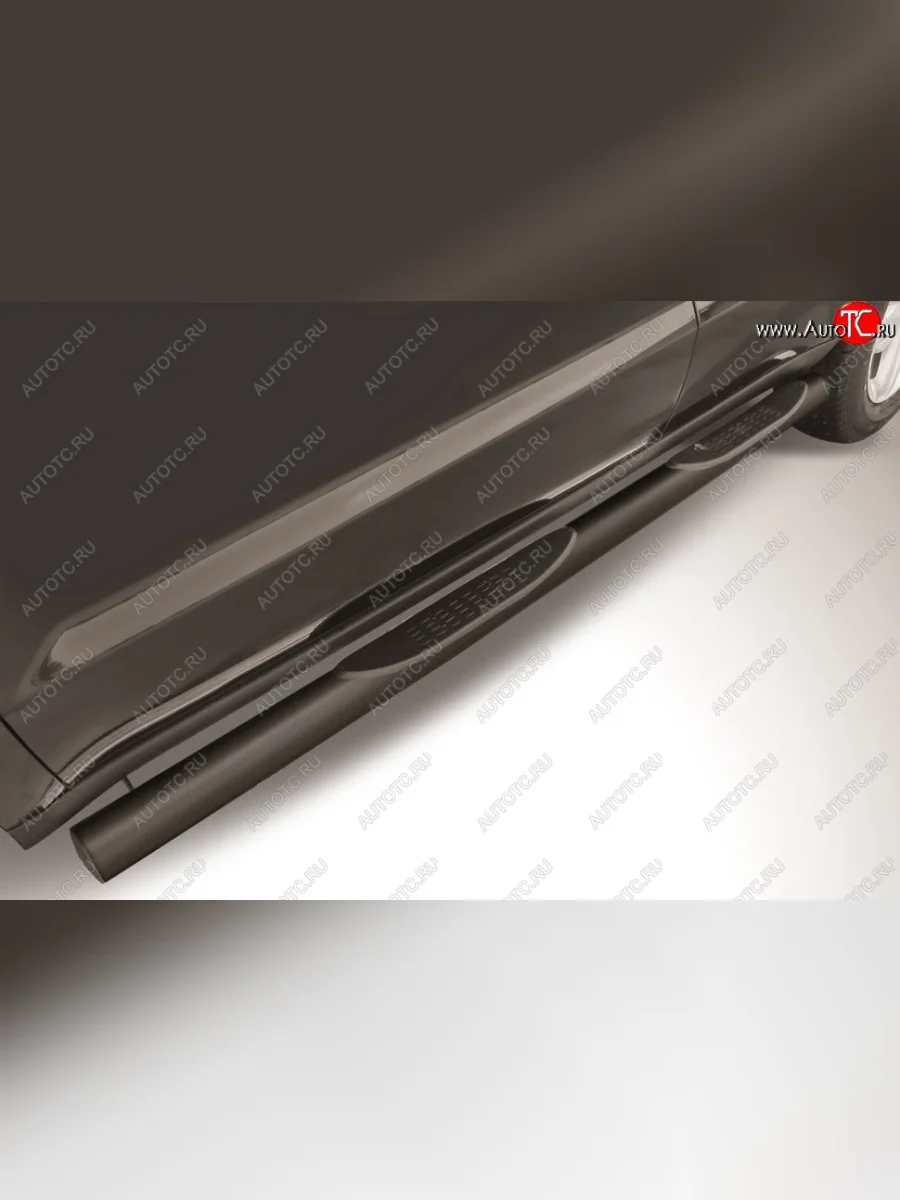 Защита порогов Slitkoff (d76, с проступями) Geely Emgrand X7 дорестайлинг (2011-2015) (Сталь с полимерным покрытием. Цвет: чёрный)  в Перми Пермском крае