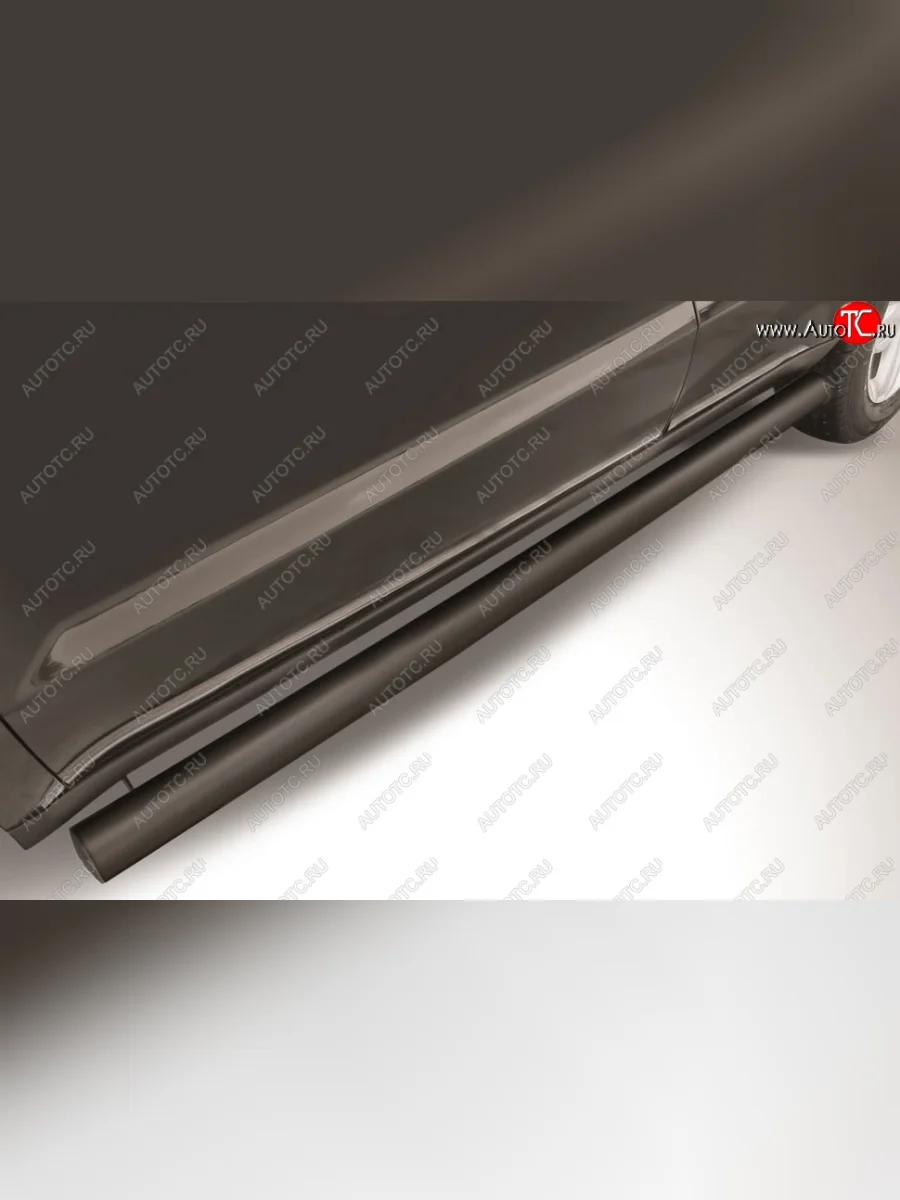 Защита порогов Slitkoff (d76 мм) Geely Emgrand X7 дорестайлинг (2011-2015) (Сталь с полимерным покрытием. Цвет: чёрный)  в Перми Пермском крае