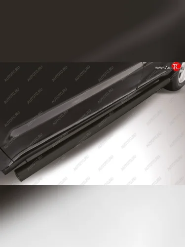 Защита порогов Slitkoff (d76 мм) (Сталь с полимерным покрытием. Цвет: чёрный) Geely Emgrand X7 (2015-2018) 1-ый рестайлинг