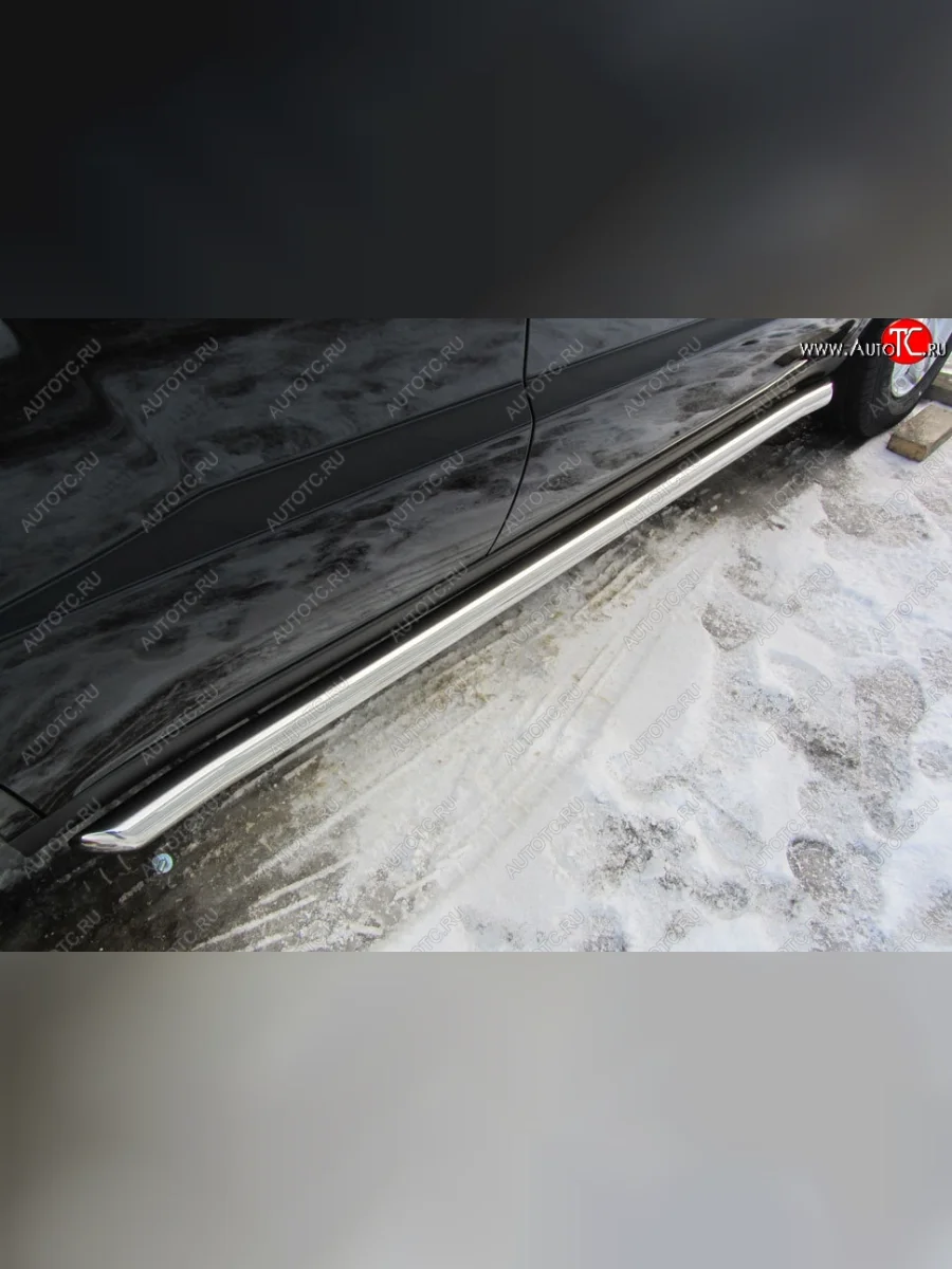 Защита порогов Slitkoff (с гибами, d57 мм) Geely Emgrand X7 1-ый рестайлинг (2015-2018) (Нержавейка, Полированная)  в Перми Пермском крае