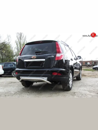 Защита заднего бампера Slitkoff (скоба, d57 мм) (Нержавейка) Geely Emgrand X7 (2015-2018) 1-ый рестайлинг