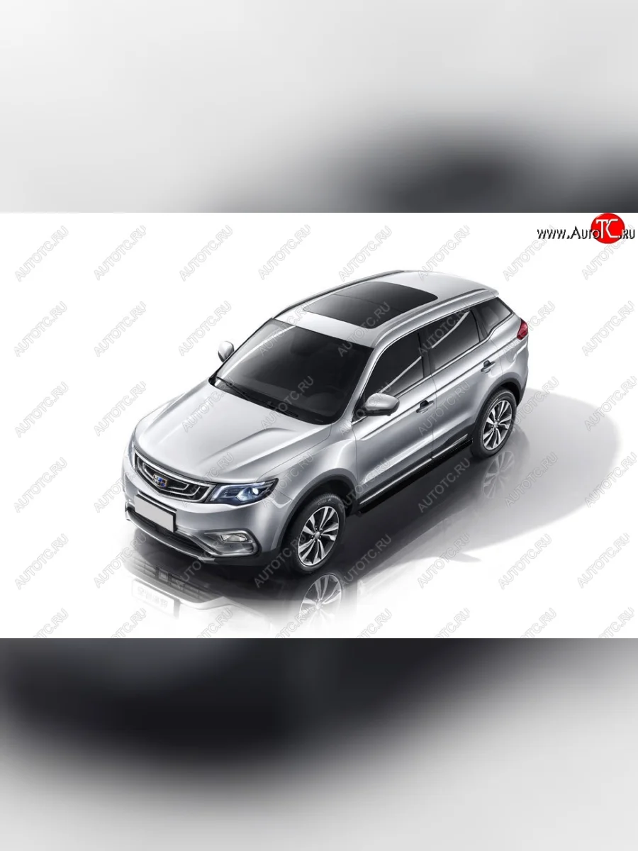 Защита порогов Slitkoff (d57 мм) Geely Atlas Pro NL3 (2019-2025) (Сталь с полимерным покрытием. Цвет: чёрный)  с доставкой в г. Керчь