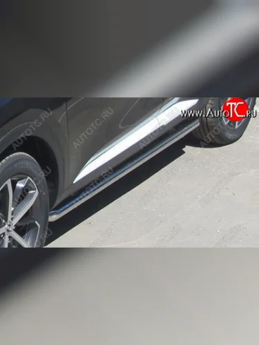 Защита порогов Slitkoff (d57 мм) (Нержавеющая сталь) Haval H9 (2017-2019) 1-ый рестайлинг