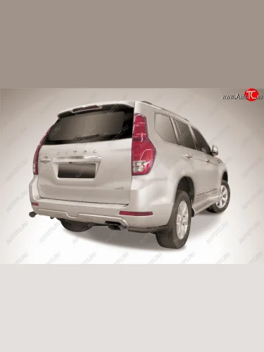 Защита порогов Slitkoff (уголки, d57 мм) (Сталь с полимерным покрытием. Цвет: чёрный) Haval H9 1-ый рестайлинг (2017-2019)