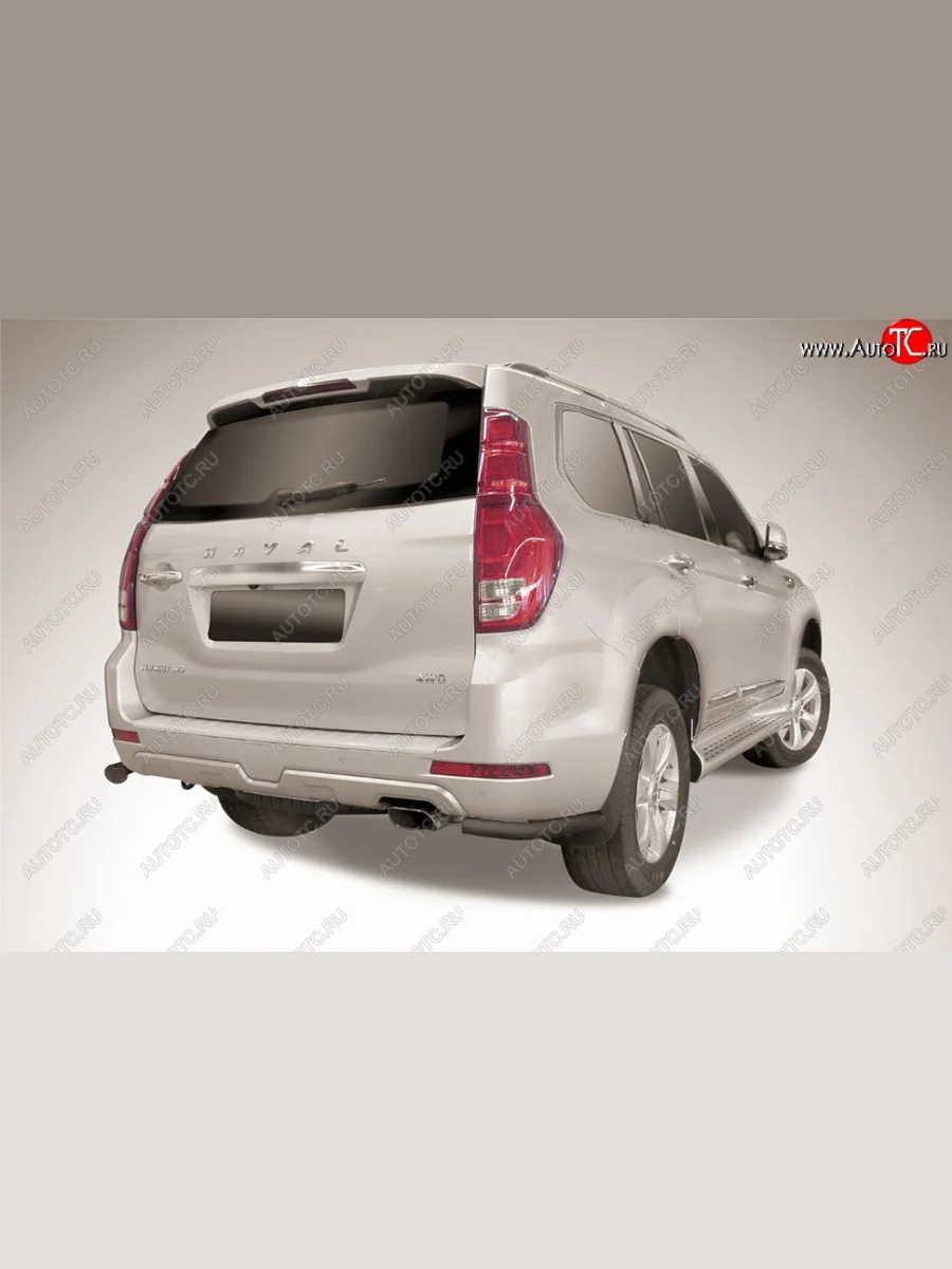 Защита порогов Slitkoff (уголки, d57 мм)  Haval H9 (2017-2019) (Сталь с полимерным покрытием. Цвет: чёрный)  в Самаре Самарской области