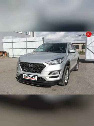 Защита переднего бампера Turbo Slitkoff (d57 мм) (Сталь с полимерным покрытием. Цвет: чёрный) Hyundai Tucson  TL (2018-2021) рестайлинг