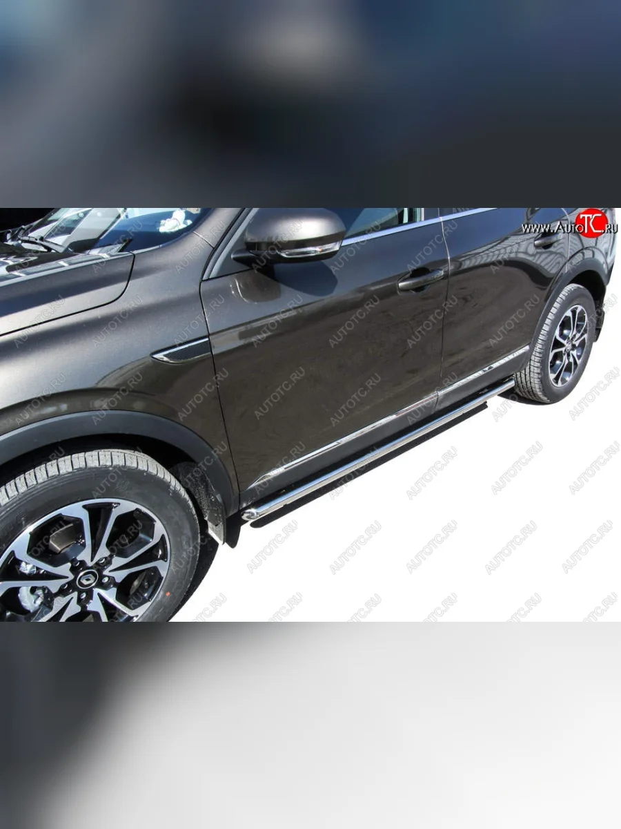 Защита порогов Slitkoff (d42 мм)  Renault Arkana (2019-2025) (Нержавейка, Полированная)  в Самаре Самарской области