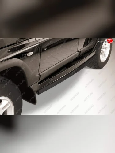 Защита порогов Slitkoff (d57 мм) (Сталь с полимерным покрытием. Цвет: чёрный) ТАГАЗ Tager 5d (2008-2012)