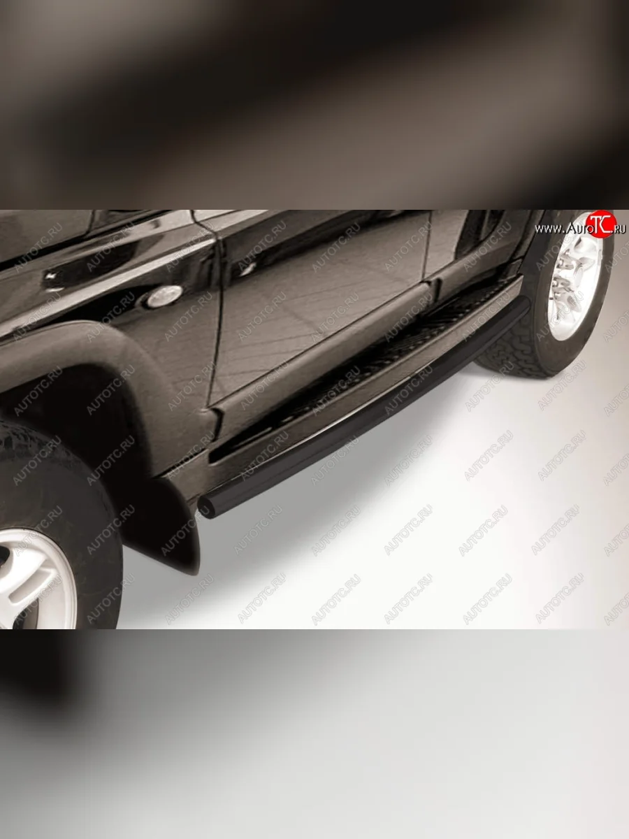Защита порогов Slitkoff (d57 мм) ТАГАЗ Tager 5d (2008-2012) (Сталь с полимерным покрытием. Цвет: чёрный)  в Самаре Самарской области