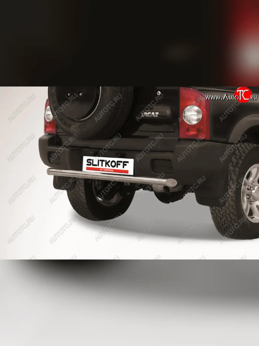 Защита заднего бампера Slitkoff (короткая, d76)  ТАГАЗ Tager (2008-2012) 5d (Нержавеющая сталь)  в Самаре Самарской области