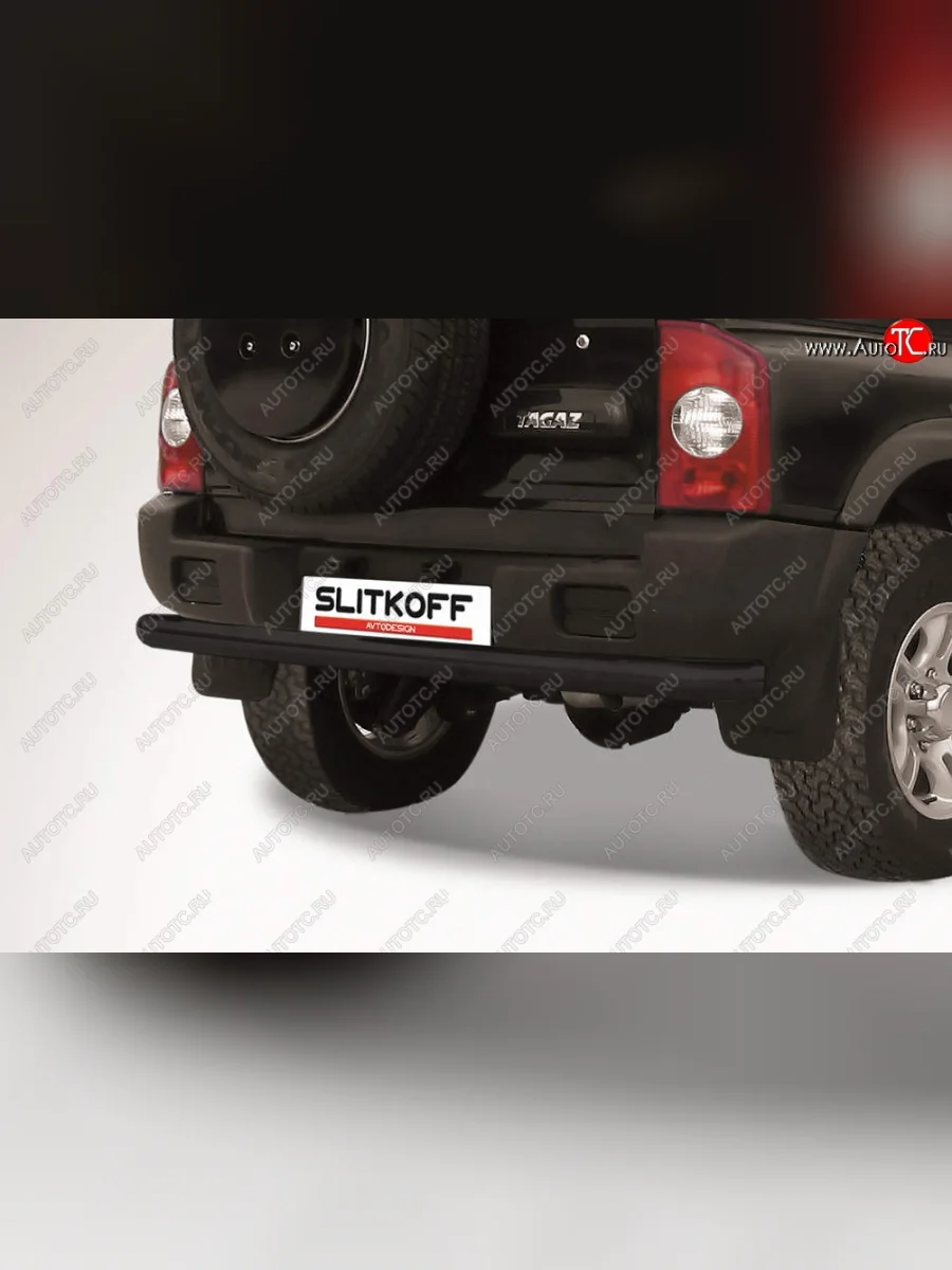 Защита заднего бампера (Ø 76 мм) Slitkoff  ТАГАЗ Tager (2008-2012) 5d (Сталь с полимерным покрытием. Цвет: чёрный)  в Самаре Самарской области
