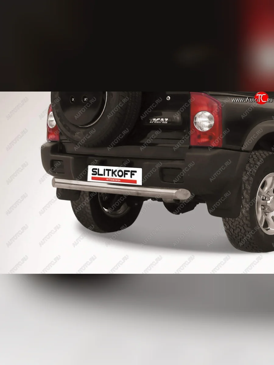 Защита заднего бампера (Ø 76 мм, короткая) Slitkoff  ТАГАЗ Tager (2008-2012) 5d (Нержавеющая сталь)  в Самаре Самарской области