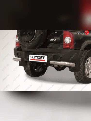 Защита заднего бампера Slitkoff (уголки, d76) (Нержавейка) ТАГАЗ Tager  5d (2008-2012)