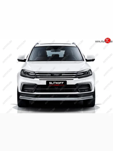 Защита переднего бампера Slitkoff (d57 мм) (Нержавейка) Zotye Coupa  B11F (2019-2021)
