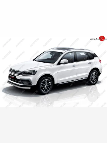 Защита переднего бампера Slitkoff (d57 мм) (Сталь с полимерным покрытием. Цвет: серебристый) Zotye Coupa  B11F (2019-2021)