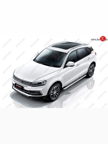 Защита порогов Slitkoff (d57 мм) (Нержавейка) Zotye Coupa  B11F (2019-2021)