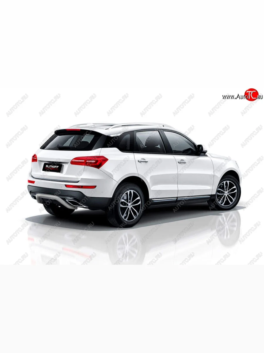 Защита заднего бампера Slitkoff (скоба, d57 мм) Zotye Coupa B11F (2019-2021) (Сталь с полимерным покрытием. Цвет: серебристый)  в Самаре Самарской области