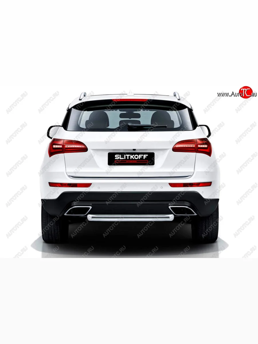 Защита заднего бампера Slitkoff (короткая, d57 мм)  Zotye Coupa (2019-2021) B11F (Нержавейка, Полированная)  в Самаре Самарской области