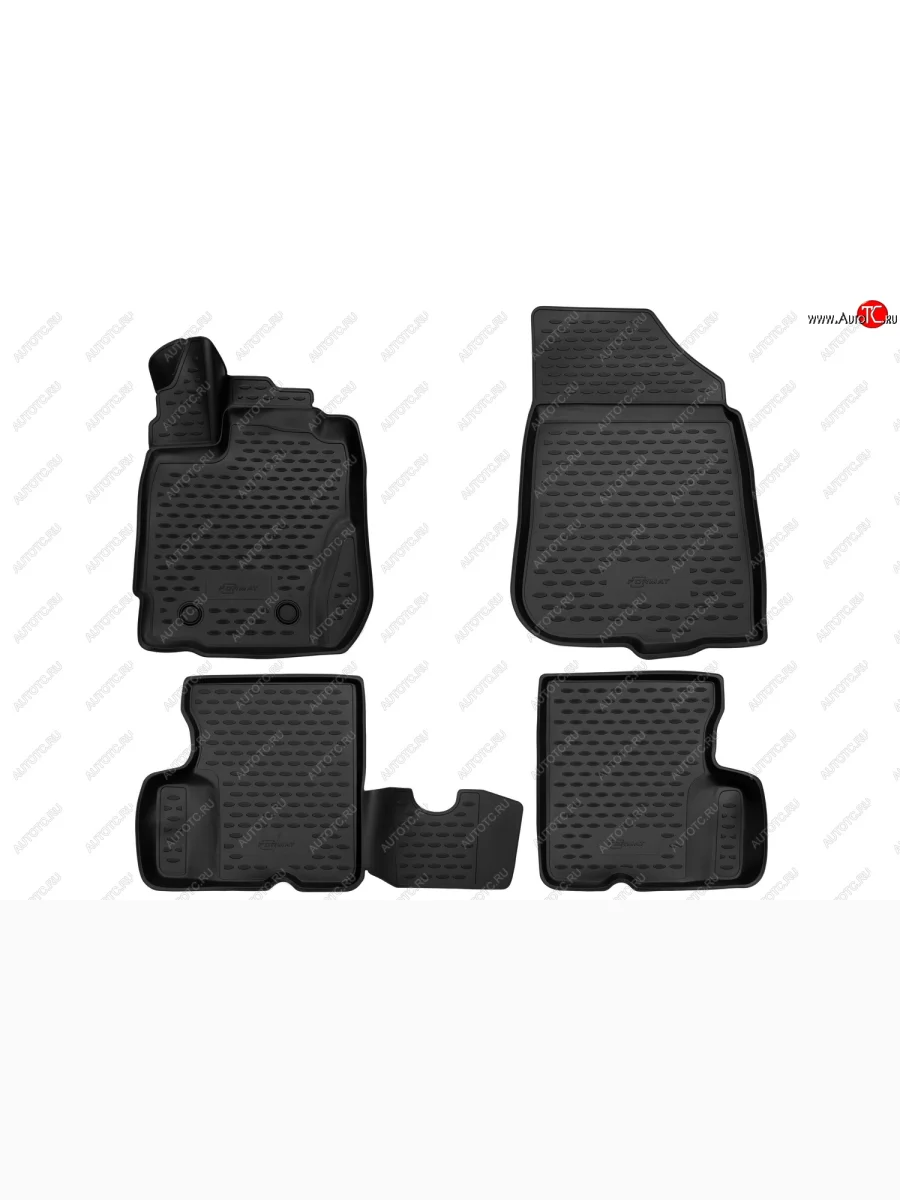 Комплект 3D ковриков в салон с повышенной износостойкостью (с ручкой открывания лючка б/б) Format Renault Duster HS рестайлинг (2015-2021)  в Перми Пермском крае