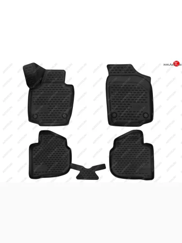 Комплект 3D ковриков в салон с повышенной износостойкостью Format Skoda Rapid NH3 рестайлинг лифтбэк (2017-2020)