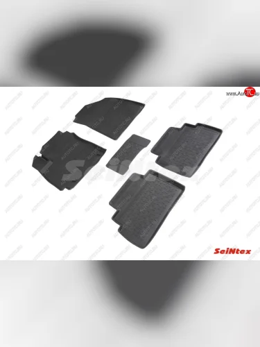 Резиновые коврики в салон с высоким бортом SeiNtex KIA Soul SK3 (2018-2022)