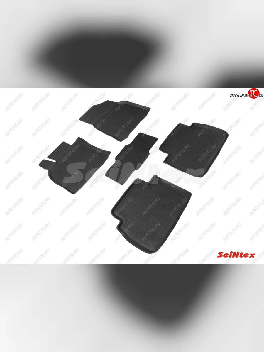 Резиновые коврики в салон с высоким бортом SeiNtex  Toyota Camry (2017-2021) XV70  в Самаре Самарской области