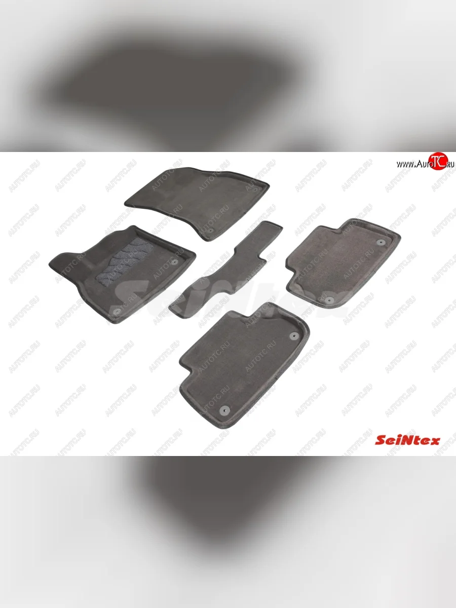 Комплект 3D ковриков в салон (ворсовые / серые) Seintex Audi Q5 FY дорестайлинг (2017-2020)  с доставкой в г. Пермь
