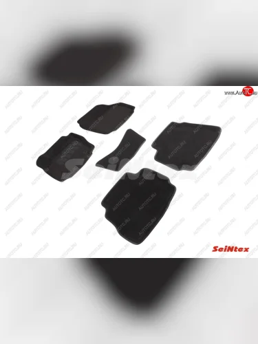 Комплект 3D ковриков в салон (ворсовые / чёрные) Seintex Ford Mondeo Mk4,BD рестайлинг, седан (2010-2014)