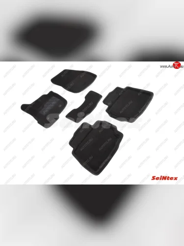 Комплект 3D ковриков в салон (ворсовые / чёрные) Seintex Ford Mondeo MK5 CD391 дорестайлинг седан (2014-2018)