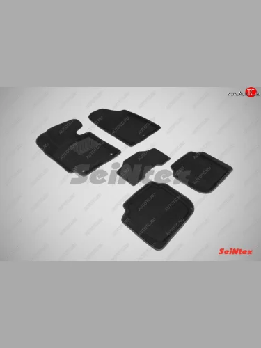 Комплект 3D ковриков в салон (ворсовые / чёрные) Seintex Hyundai Elantra MD дорестайлинг (2010-2013)