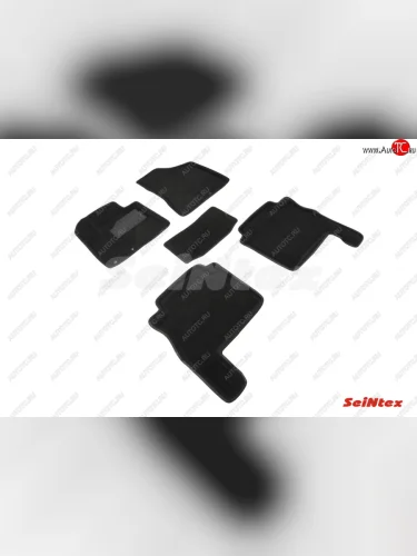 Комплект 3D ковриков в салон (ворсовые / чёрные) Seintex Hyundai Santa Fe CM рестайлинг (2009-2012)