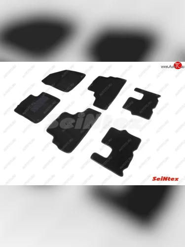 Комплект 3D ковриков в салон (ворсовые / чёрные) Seintex Hyundai Santa Fe TM дорестайлинг (2018-2021) Комплект 3D ковриков в салон (ворсовые / чёрные) Seintex Hyundai Santa Fe TM дорестайлинг (2018-2021)