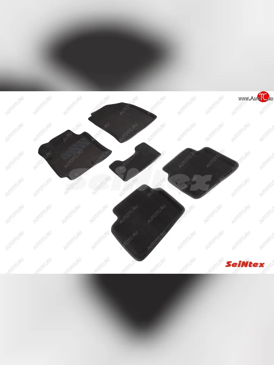 Комплект 3D ковриков в салон (ворсовые / чёрные) Seintex  Hyundai Solaris (2017-2022), KIA Rio (2016-2025)