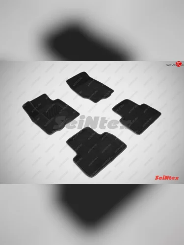Комплект 3D ковриков в салон (ворсовые / чёрные) Seintex INFINITI FX37 S51 рестайлинг (2011-2013)