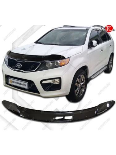 Дефлектор капота CA-Plastiс (серия Classic черный) KIA Sorento XM дорестайлинг (2009-2012)