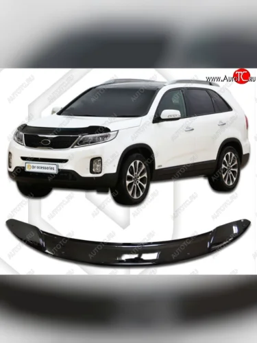 Дефлектор капота CA-Plastiс (серия Classic черный) KIA Sorento XM рестайлинг (2012-2015)