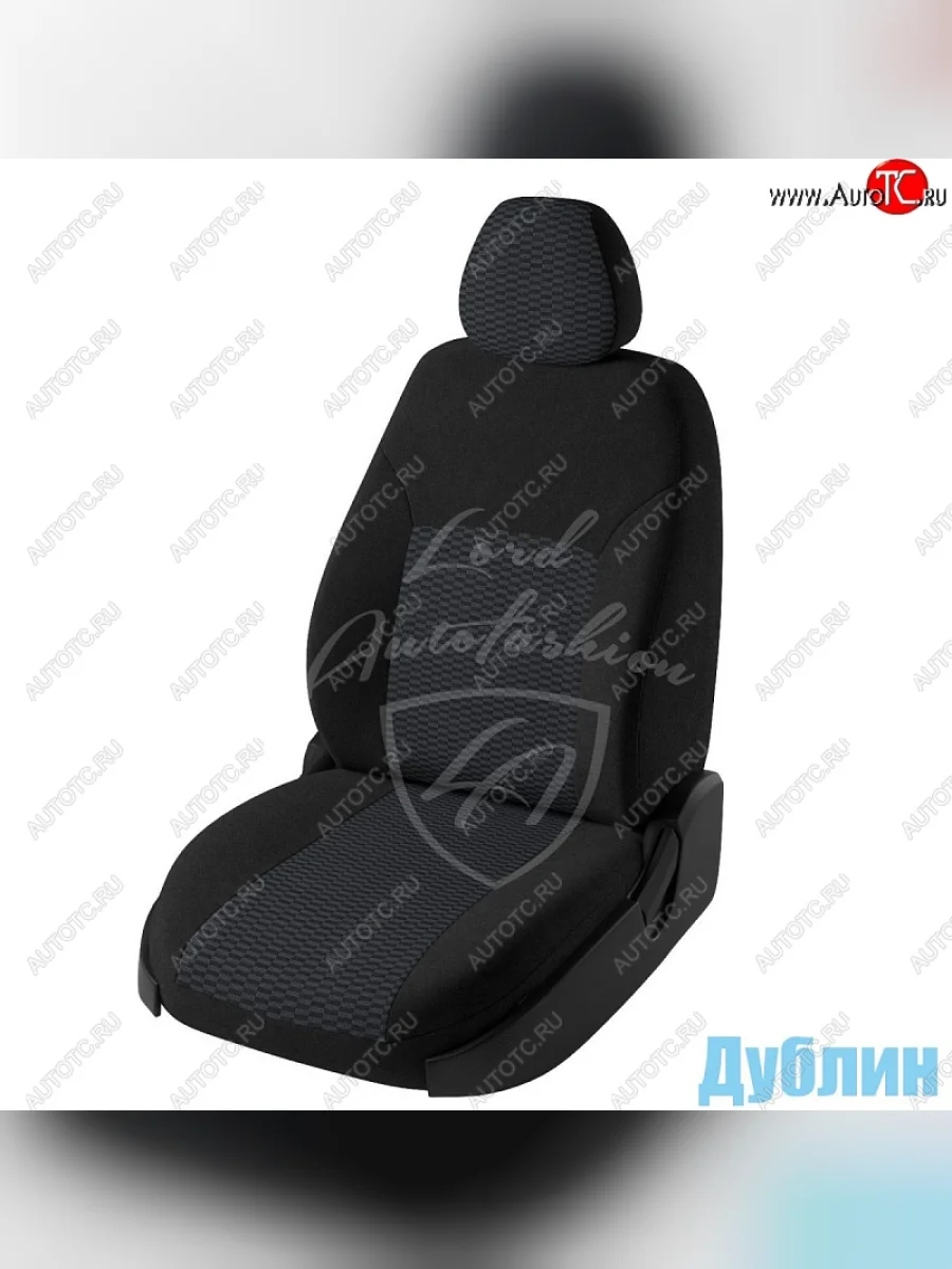 Чехлы для сидений Lord Autofashion Дублин (жаккард) Chevrolet Aveo T200 хэтчбек 5 дв (2002-2008) (Черный, вставка Прямоугольник черный)  в Керчи Республика Крым