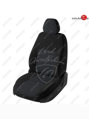 Чехлы для сидений Lord Autofashion Дублин (жаккард) (Черный, вставка Прямоугольник черный) Renault Duster HS дорестайлинг (2010-2015)
