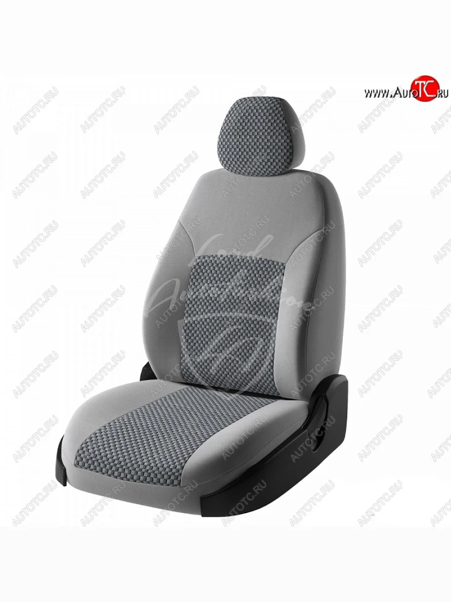 Чехлы для сидений Lord Autofashion Дублин (жаккард) Renault Logan 1 дорестайлинг (2004-2010) (Серый, вставка Стежок серый)  в Самаре Самарской области