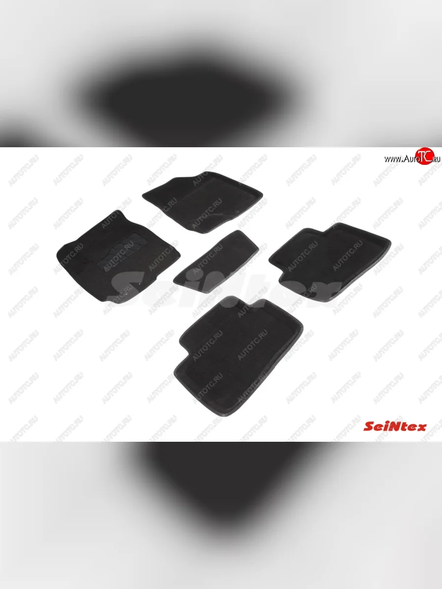 Комплект 3D ковриков в салон (ворсовые / чёрные) Seintex KIA Cerato 2 TD седан (2008-2013)  в Керчи Республика Крым