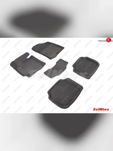 Комплект 3D ковриков в салон (ворсовые / серые) Seintex KIA Cerato 3 YD дорестайлинг седан (2013-2016)