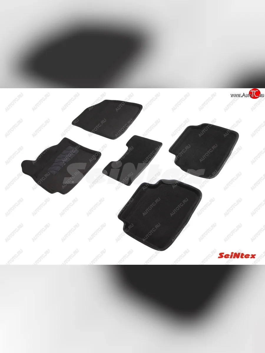 Комплект 3D ковриков в салон (ворсовые / чёрные) Seintex KIA Cerato 4 BD дорестайлинг седан (2018-2021)  в Керчи Республика Крым