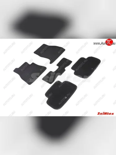 Комплект 3D ковриков в салон (ворсовые / чёрные) Seintex KIA Stinger (2017-2025)