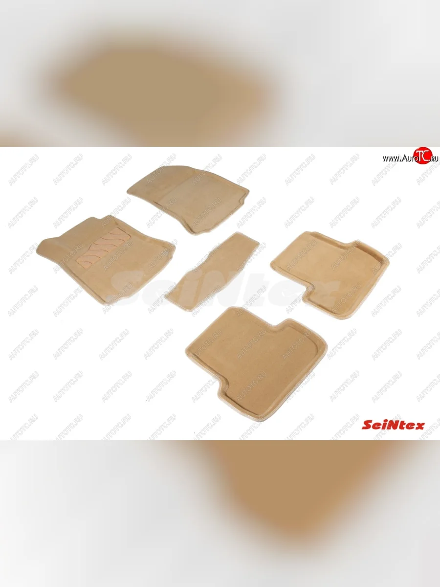 Комплект 3D ковриков в салон (ворсовые / бежевые) Seintex Mercedes-Benz A class W176 дорестайлинг, хэтчбэк 5 дв. (2012-2015)  в Самаре Самарской области