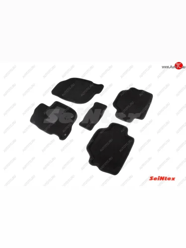 Комплект 3D ковриков в салон (ворсовые / чёрные) Seintex Mitsubishi Pajero Sport PB дорестайлинг (2008-2013)