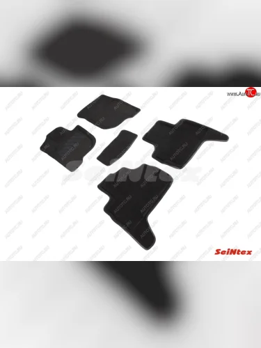 Комплект 3D ковриков в салон (ворсовые / чёрные) Seintex Mitsubishi Pajero Sport QE дорестайлинг (2015-2021)
