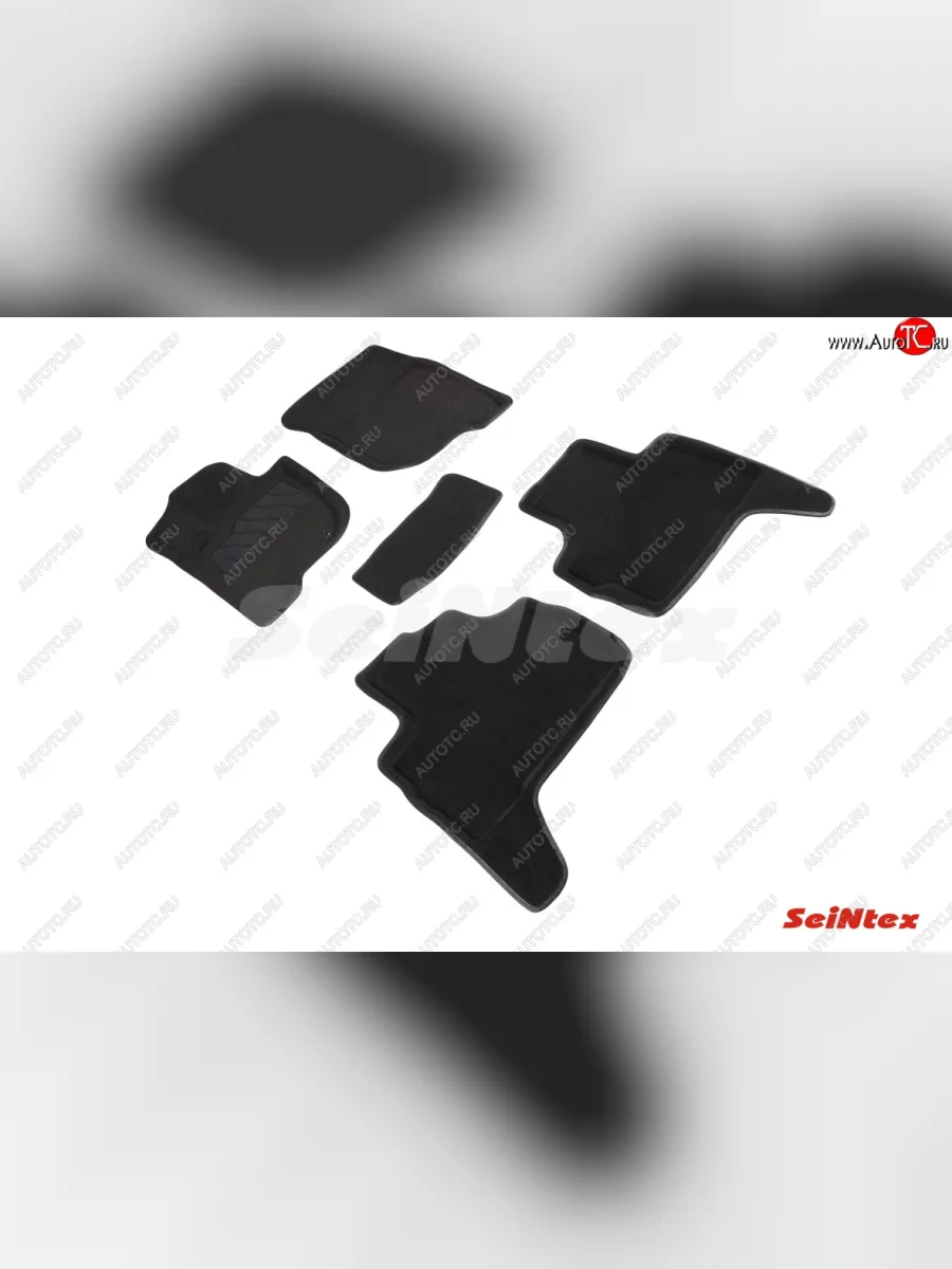 Комплект 3D ковриков в салон (ворсовые / чёрные) Seintex Mitsubishi Pajero Sport QE дорестайлинг (2015-2021)  в Керчи Республика Крым