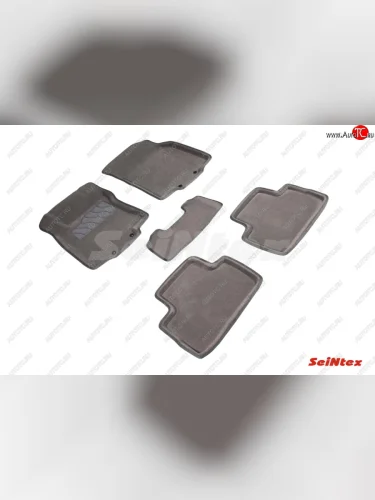 Комплект 3D ковриков в салон (ворсовые / серые) Seintex Nissan Qashqai 2 J11 рестайлинг (2017-2022)